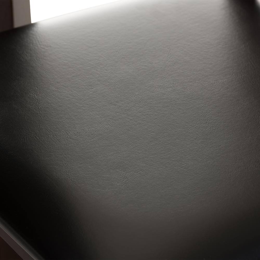 Baxton Studio Mozaika 7-Piece Dark Brown Faux Leather Upholstered Dining Set