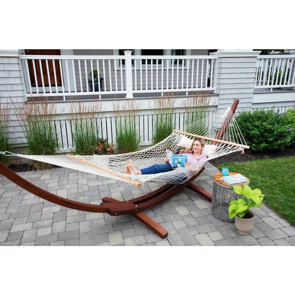 Sol Living Bahia 4.58 ft. Portable Double Cotton Hammock Bed in Natural