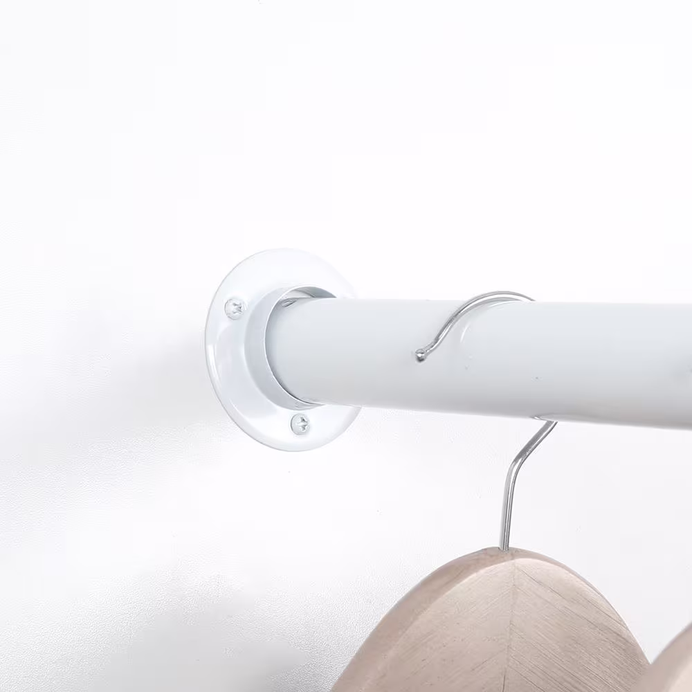 Everbilt 2.68 in. White Metal Closet Rod Pole Sockets (2-Pack)