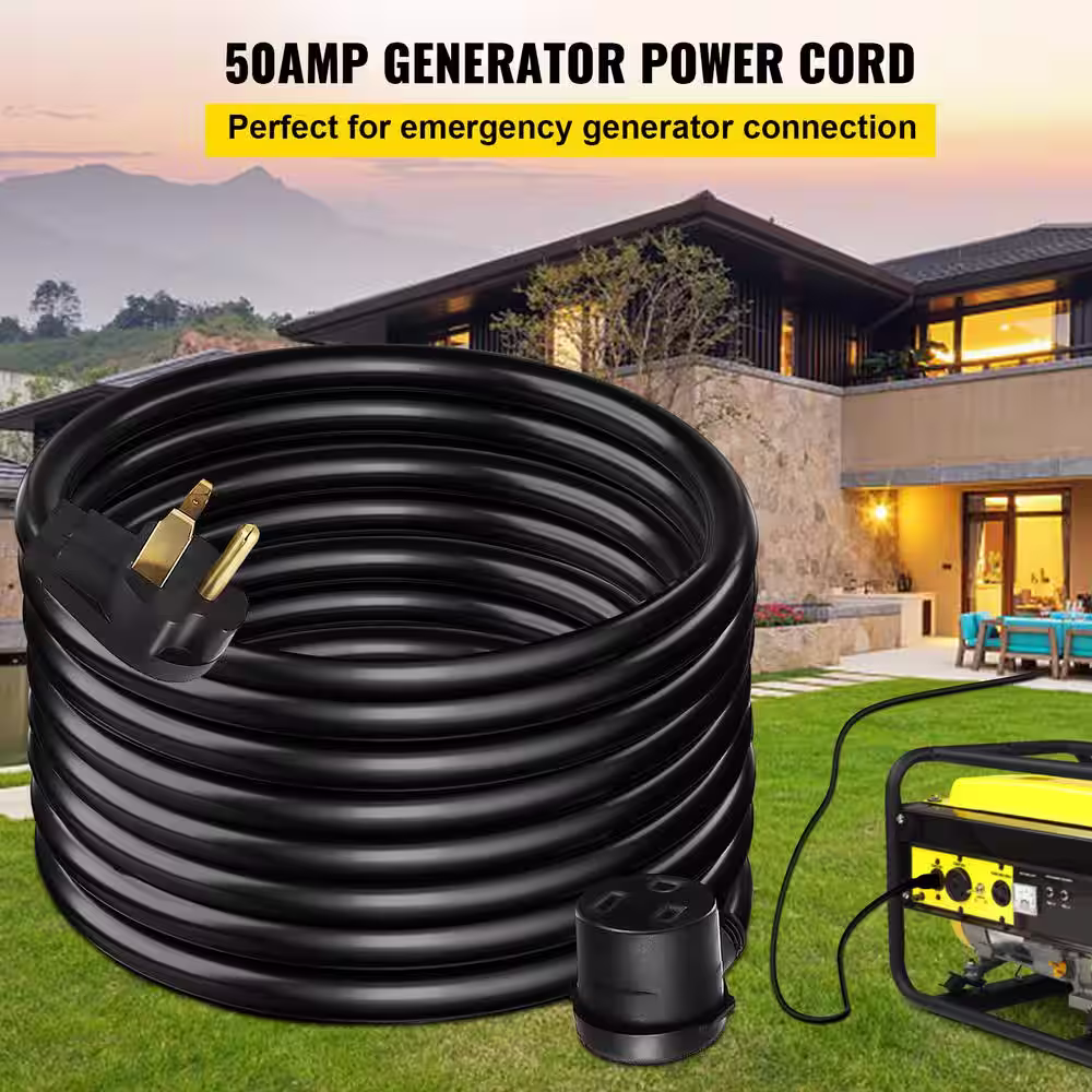 VEVOR 50 ft. Heavy-Duty Outdoor Welder Extension Cord with 3 Prong 50 Amp Power Extension for Welding Machines ETL Approved