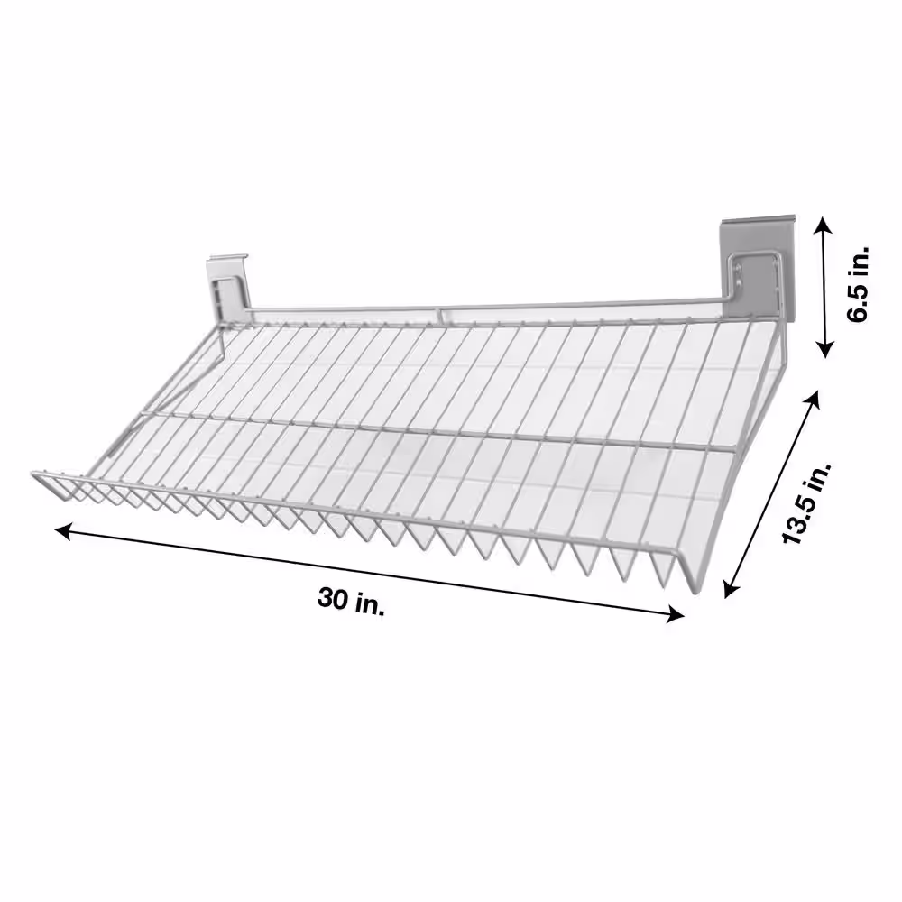 CROWNWALL 30 in. L x 13.5 in. W Slatwall Steel Wire Shoe Rack (2-Pack)