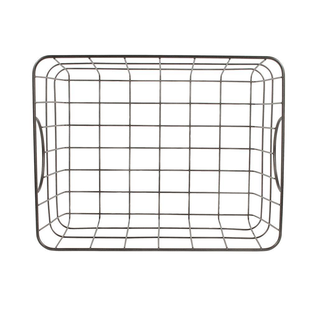 Spectrum 8 in. H x 11.75 in. W Gray Steel 1-Drawer Wide Mesh Wire Basket