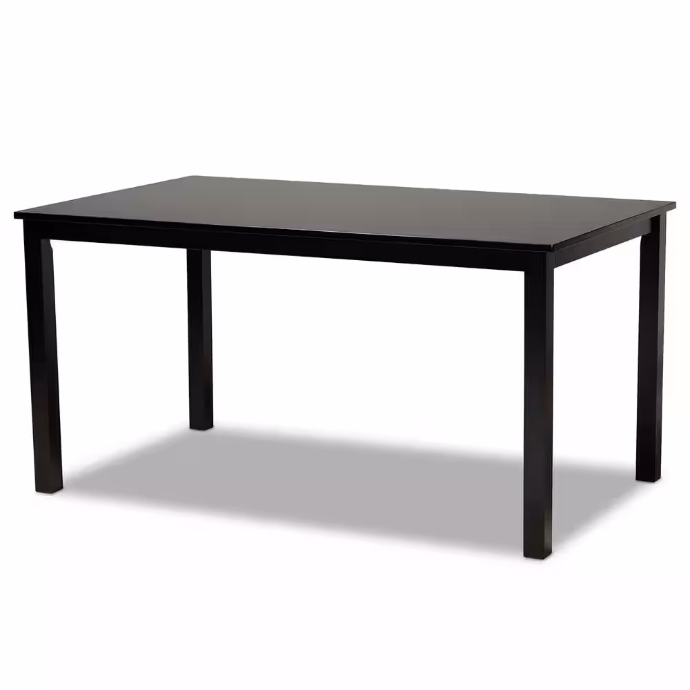 Baxton Studio Dallas 7-Piece Grey and Dark Brown Dining Set