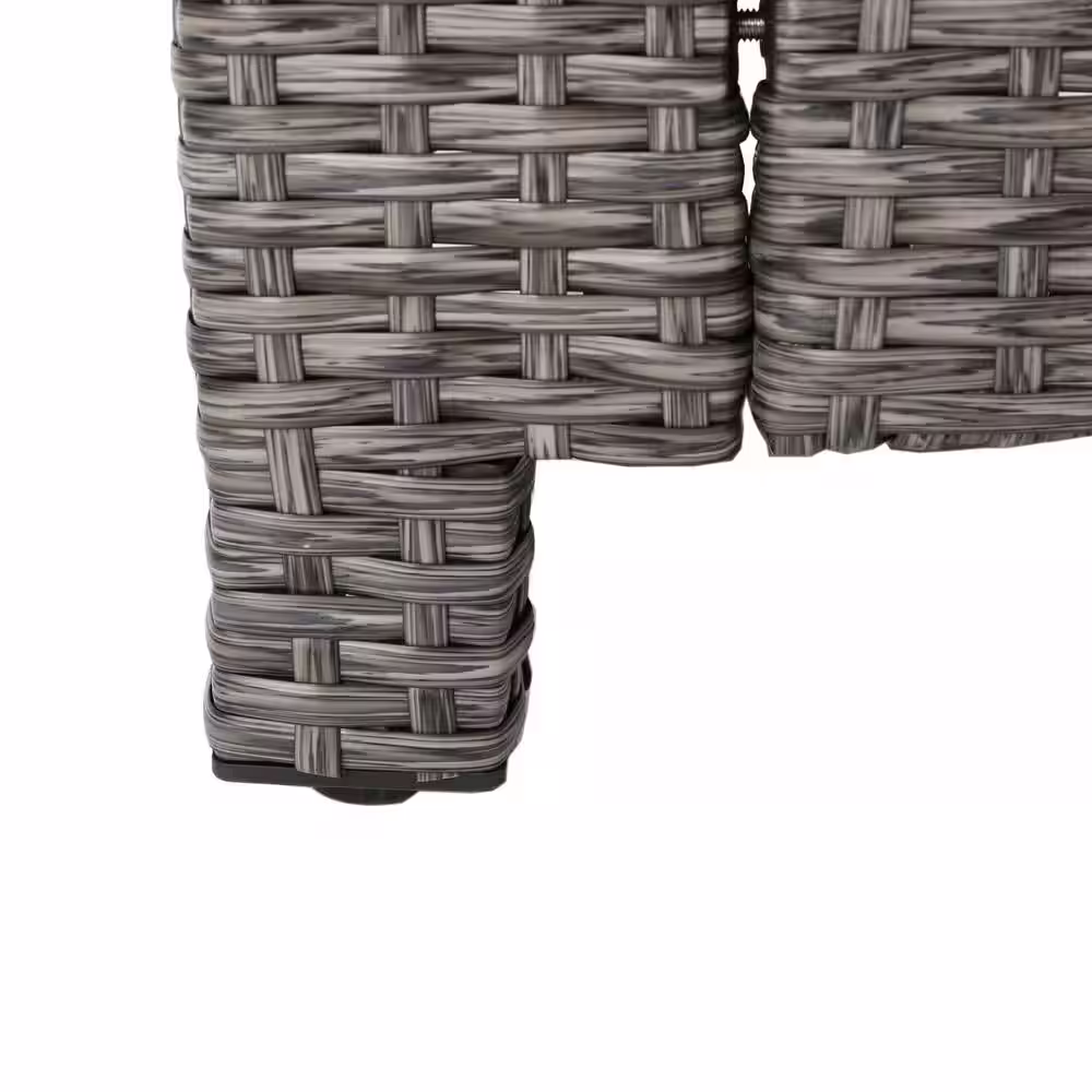 Noble House Puerta Mixed Black 8-Piece Metal Patio Conversation Seating Set with Dark Grey Cushions