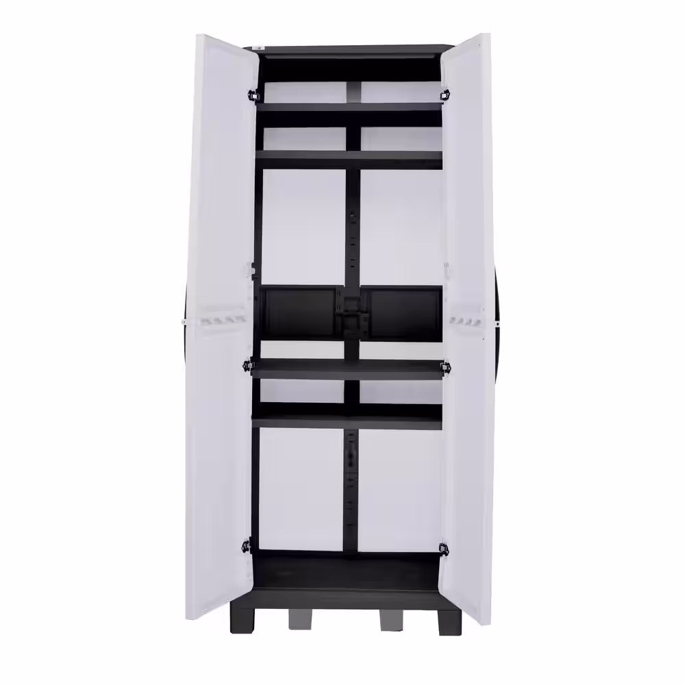 MQ Eclypse 27.56 in. W x 73.22 in. H x 18.11 in. D Large 4 Shelves Freestanding Cabinet in Black and Gray
