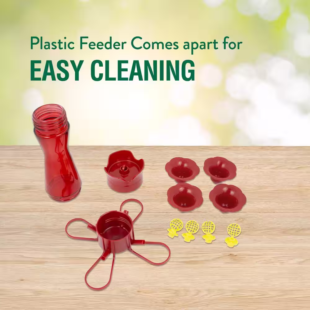 Perky-Pet Red Pinch Waist Plastic Hummingbird Feeder - 8 oz. Capacity