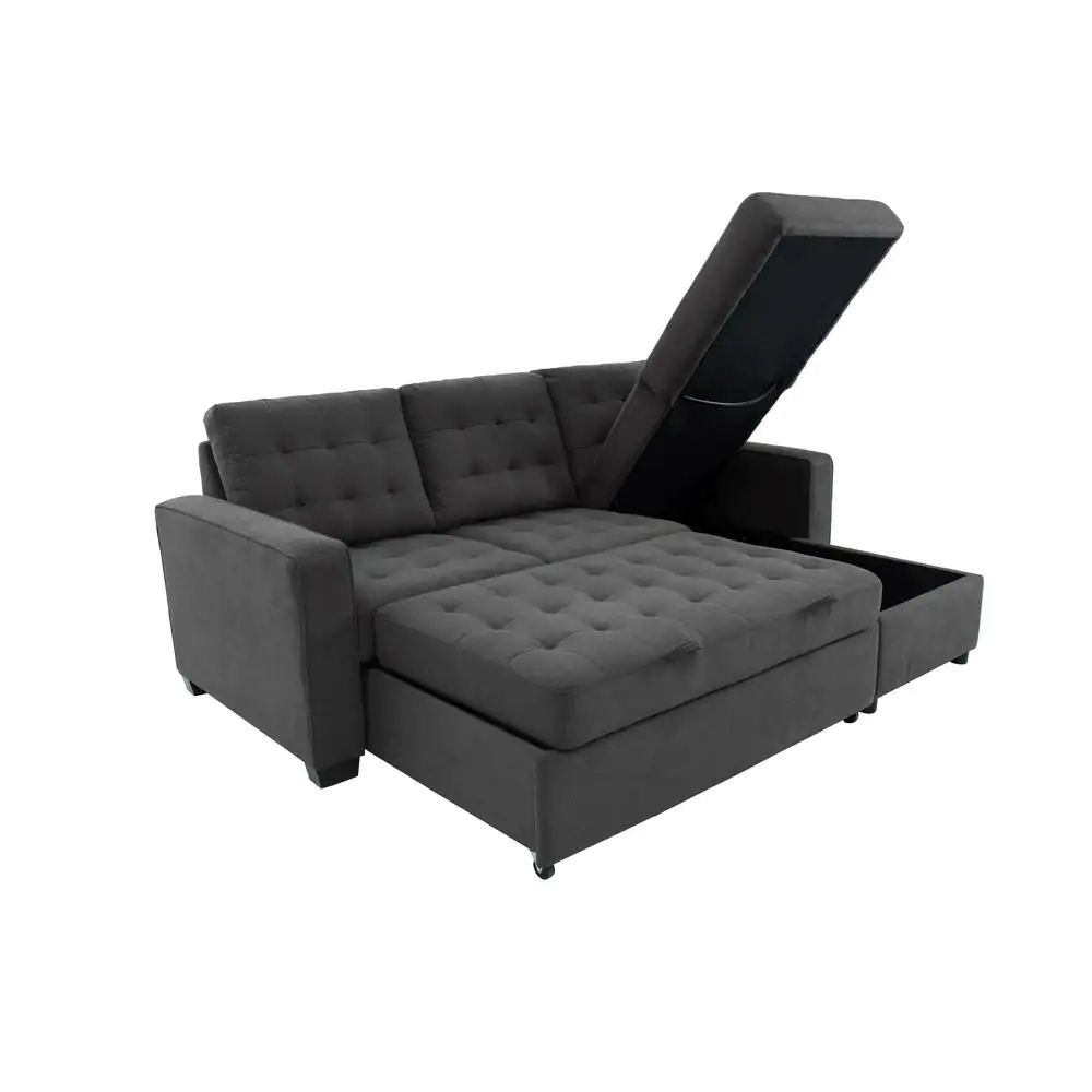 Serta Barison Steel Microfiber Fabric 3-Seat Convertible Sofa,