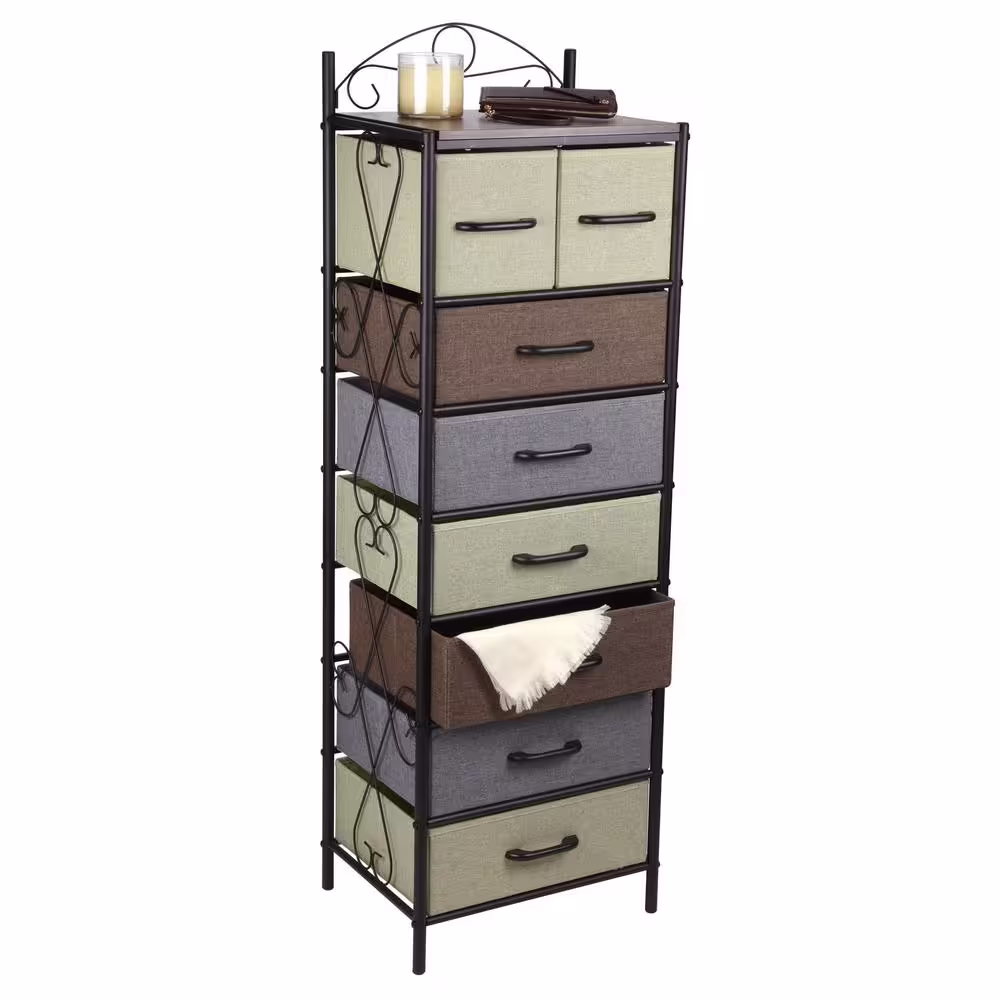 HOUSEHOLD ESSENTIALS 54.25 in. H x 17.75 in. W x 13.25 in. D 8-Drawer Tower