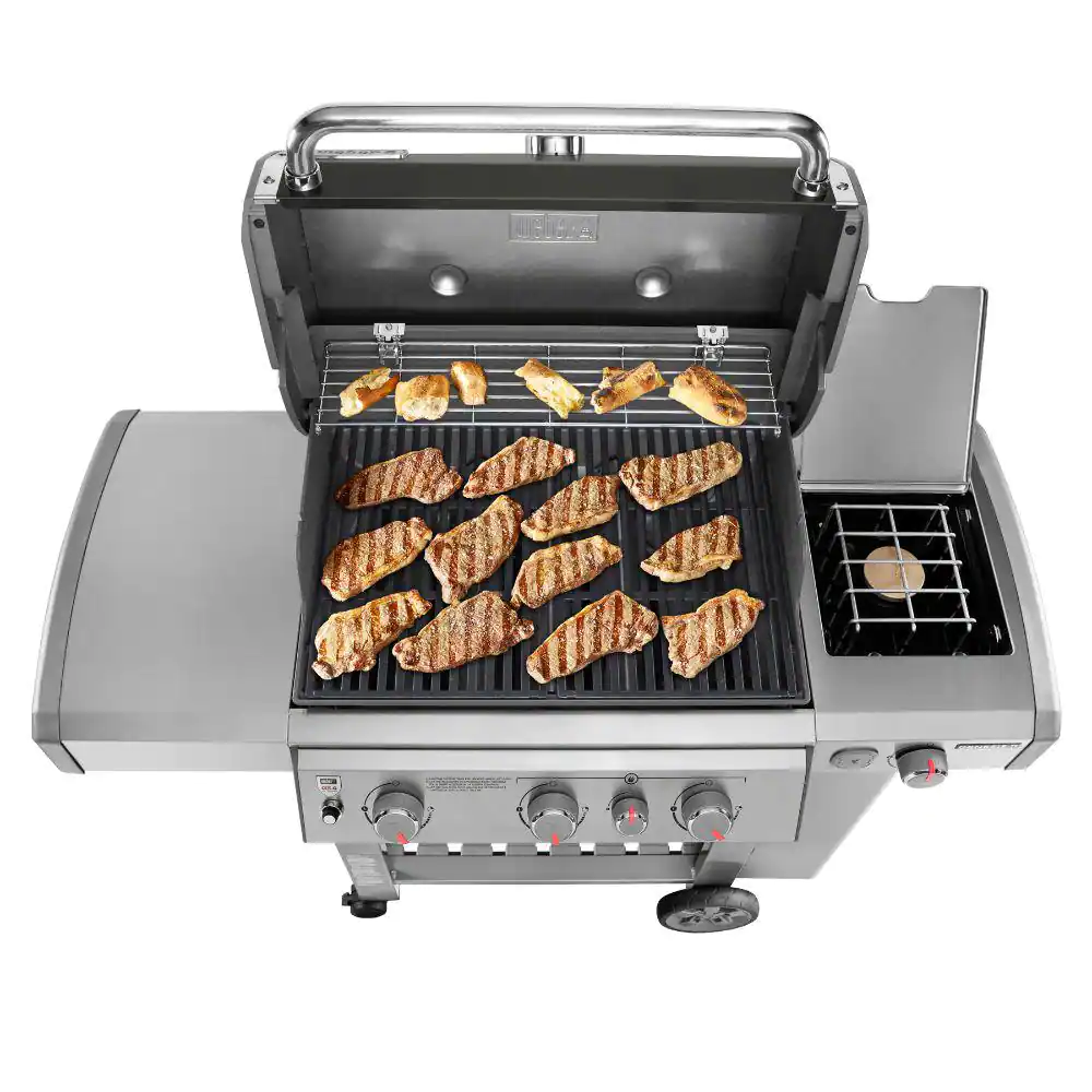 Weber Genesis II E-330 3-Burner Natural Gas Grill in Black with Built-In Thermometer and Side Burner