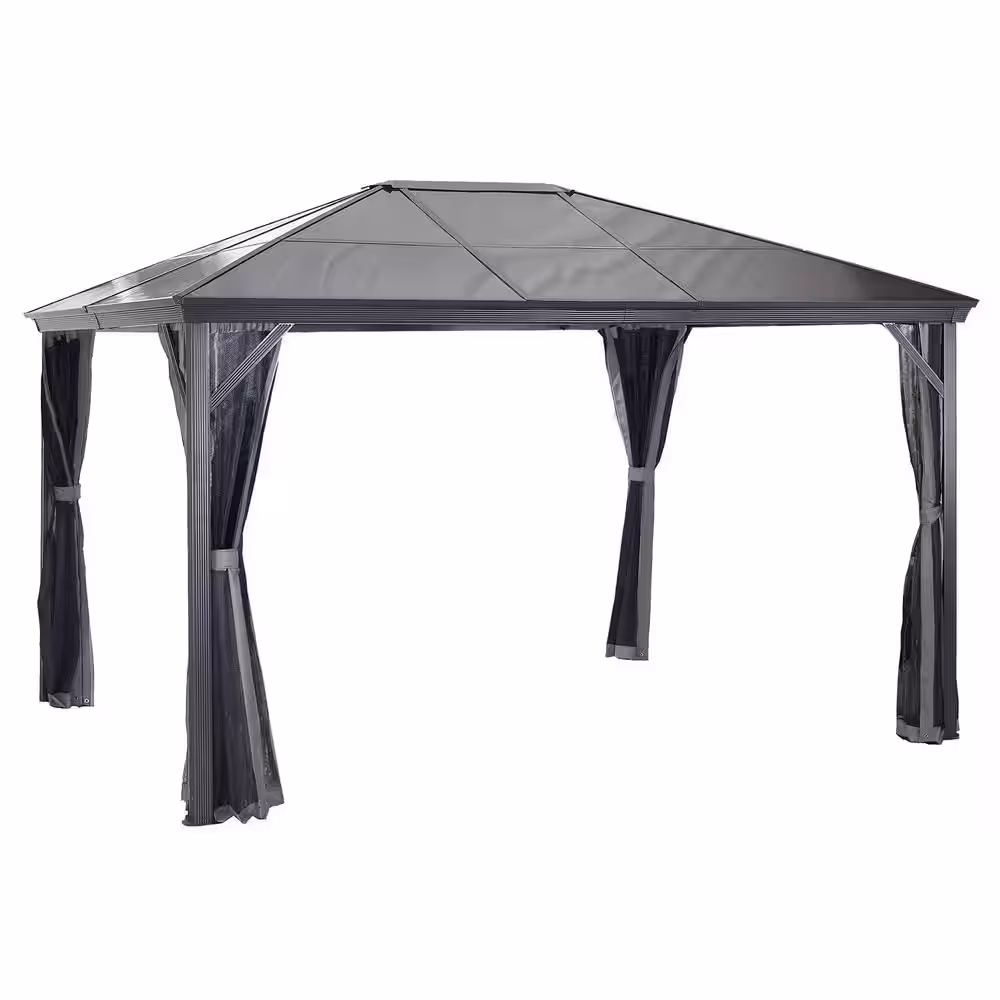 Sojag Verona 10 ft. x 14 ft. Charcoal Rustproof Aluminum Framed Gazebo