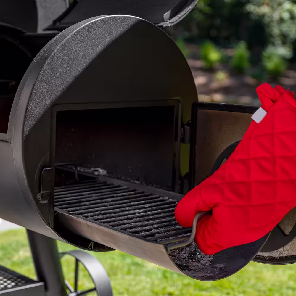 Char-Griller Grand Champ Charcoal Grill and Offset Smoker in Black