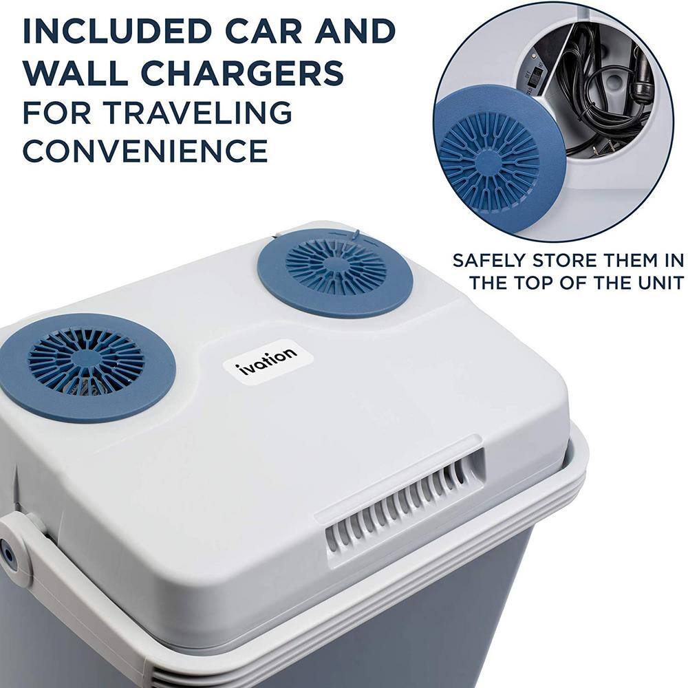 Ivation Electric Cooler (25 L), Thermoelectric Cooler, 12V Cooler and Car Fridge