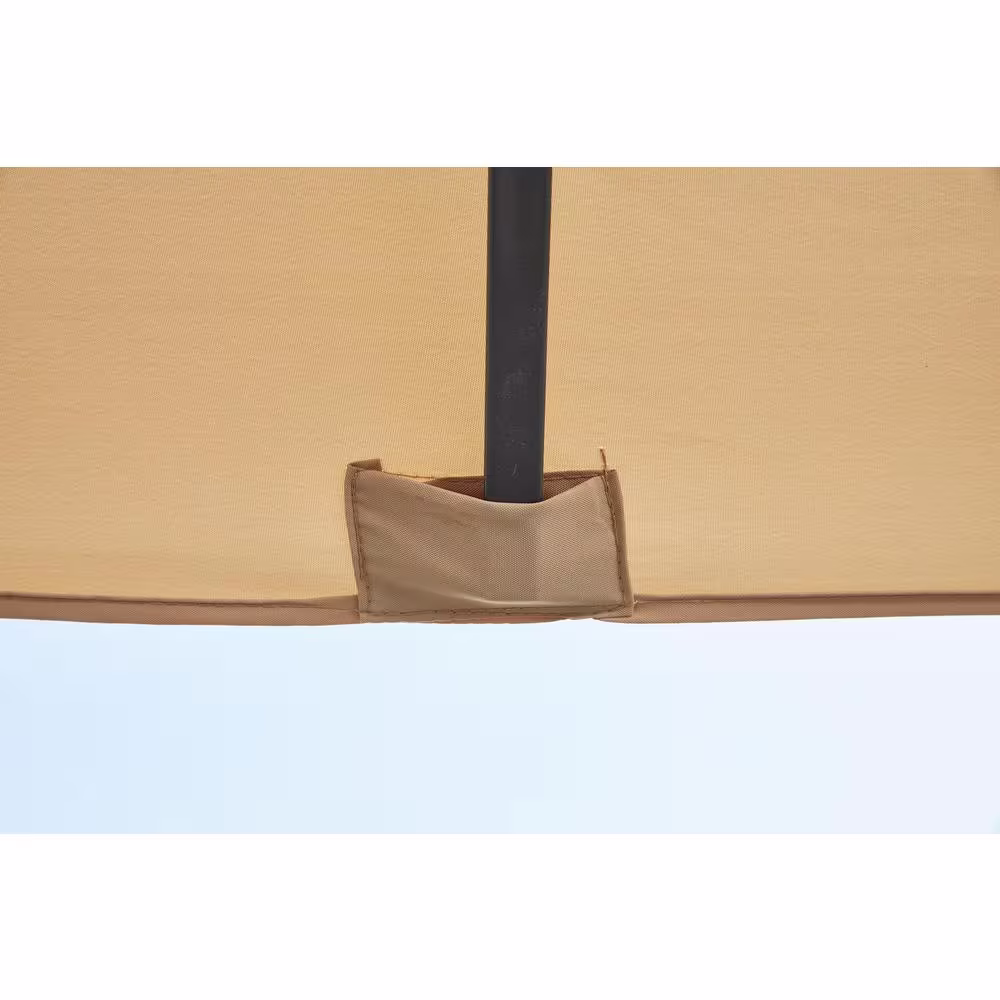 None 10 ft. x 13 ft. Brown Sloping Gazebo Canopy Tent Against Wall