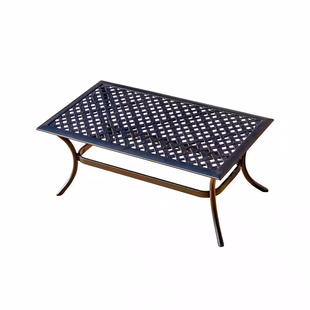 Patio Festival 4-Piece Metal Patio Conversation Set with Blue Cushions