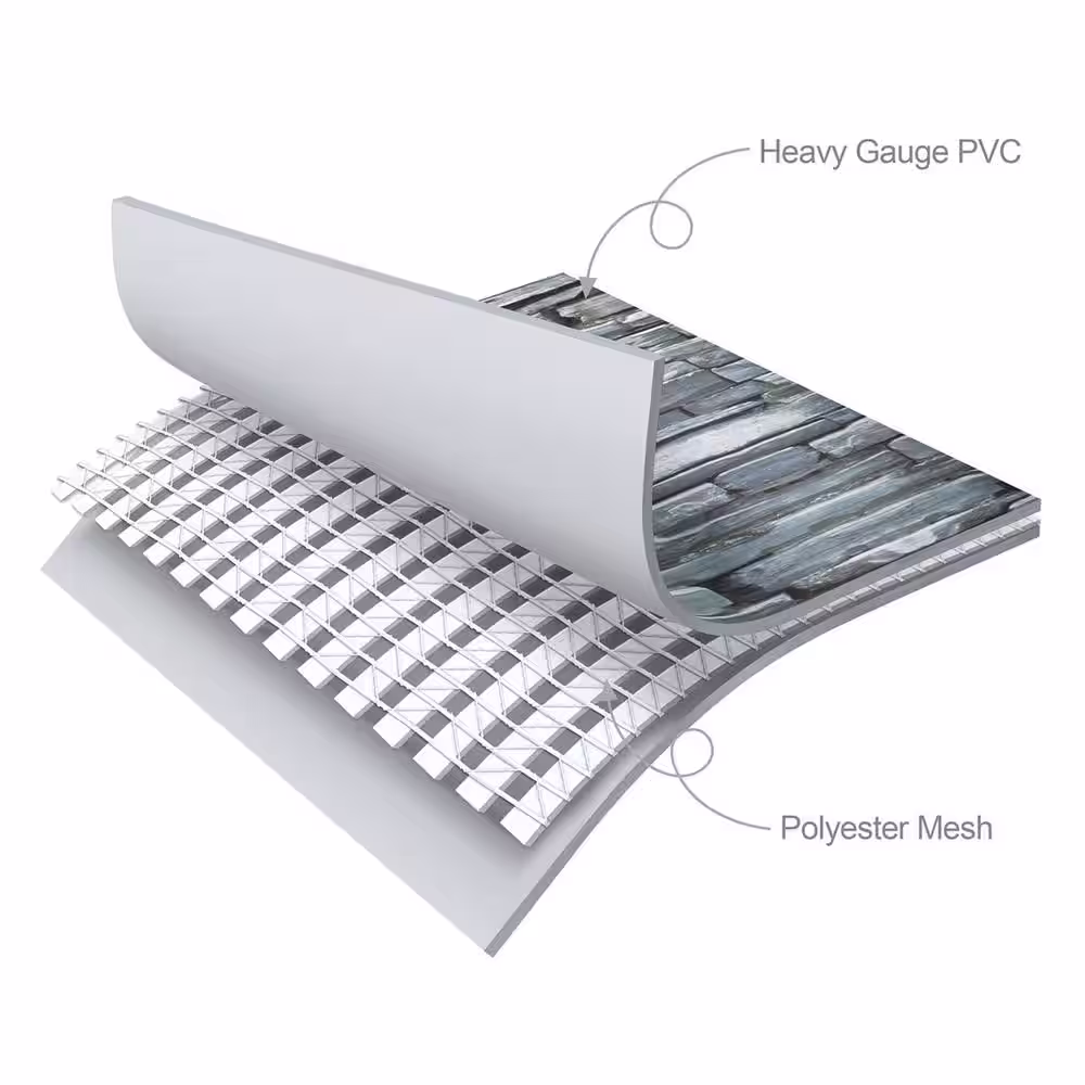 None 16 ft. Round 48 in. Deep Metal Frame Above Ground Pool, Stone Slate