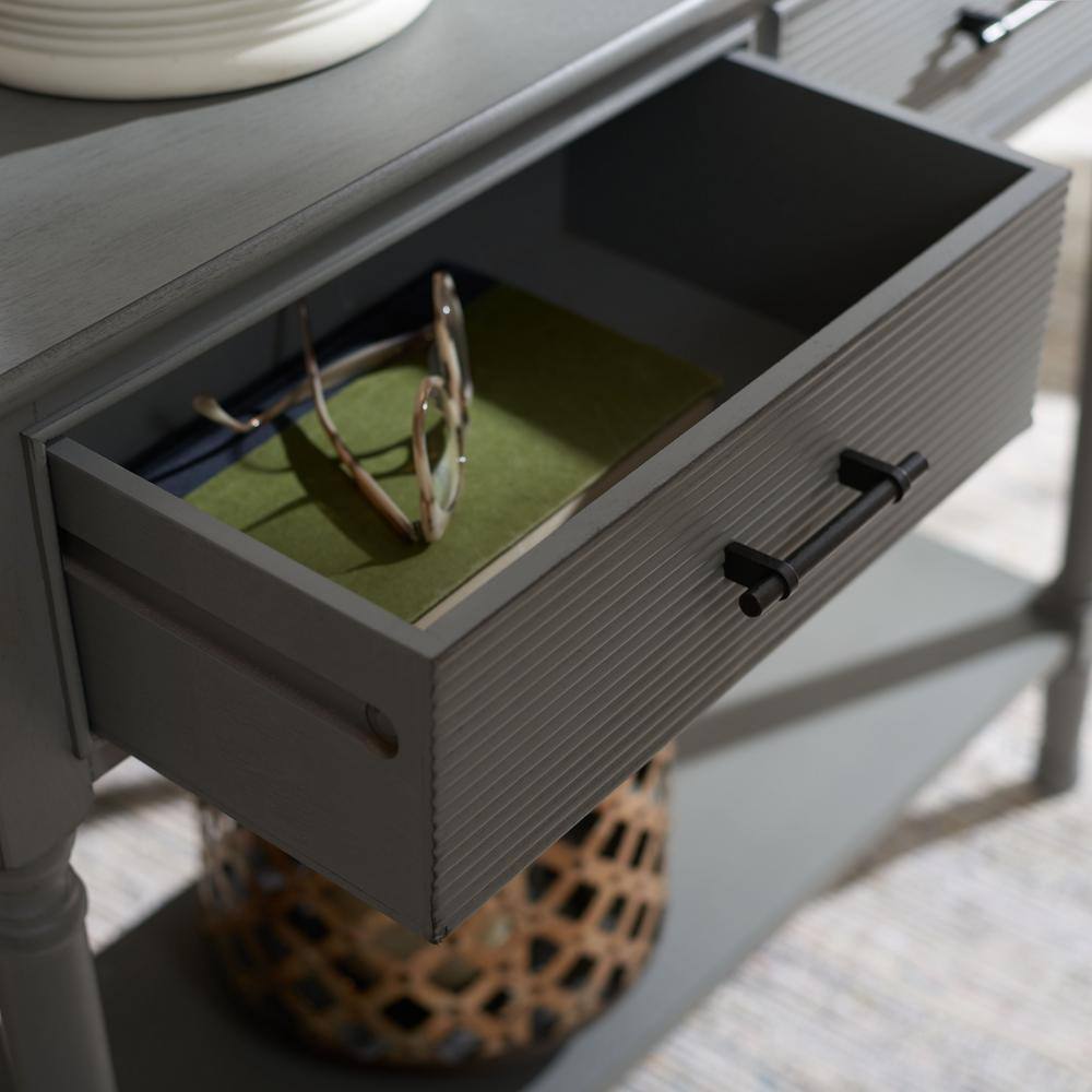 SAFAVIEH Ryder 35.5 in. Rustic Gray 2-Drawer Console Table