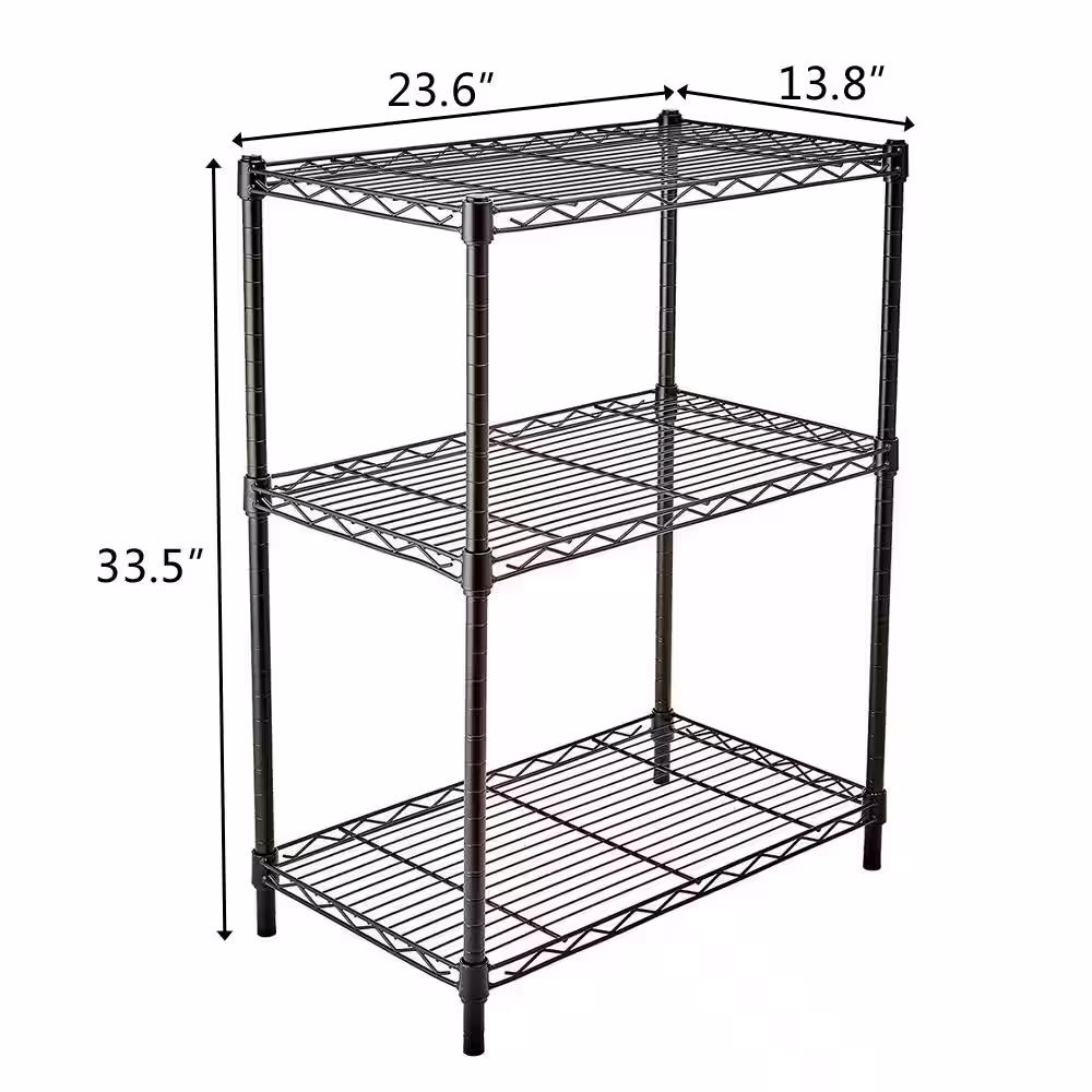 None Iron Black Wire Shelf (13.78 in. W x 23.62 in. D)