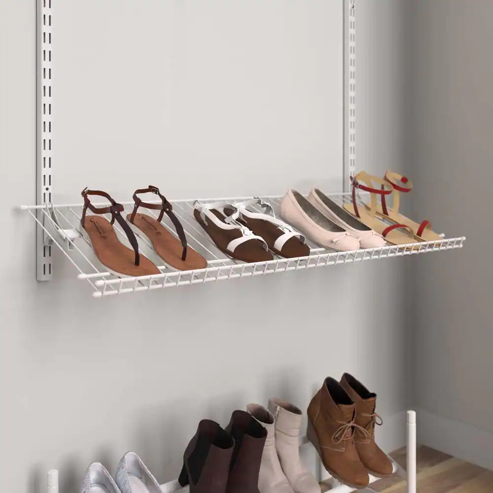 ClosetMaid ShelfTrack 11.25 in. D x 36 in. W x 4 in. H 5-Pair Ventilated Wire Shoe Shelf Steel Closet System
