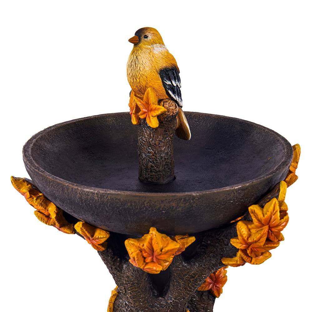 Evergreen Maple Tree Resin Birdbath