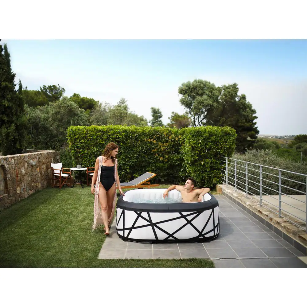 M SPA Premium Series SOHO 6-Person 132 Air Bubble Massage Inflatable SQUARE Hot Tub Integrated ONE Unit Child Safety Lock