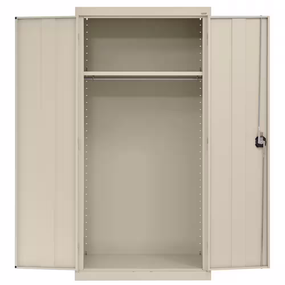Sandusky Elite Series ( 36 in. W x 72 in. H x 24 in. D ) Welded Steel Wardrobe Freestanding Cabinet in Dove Gray
