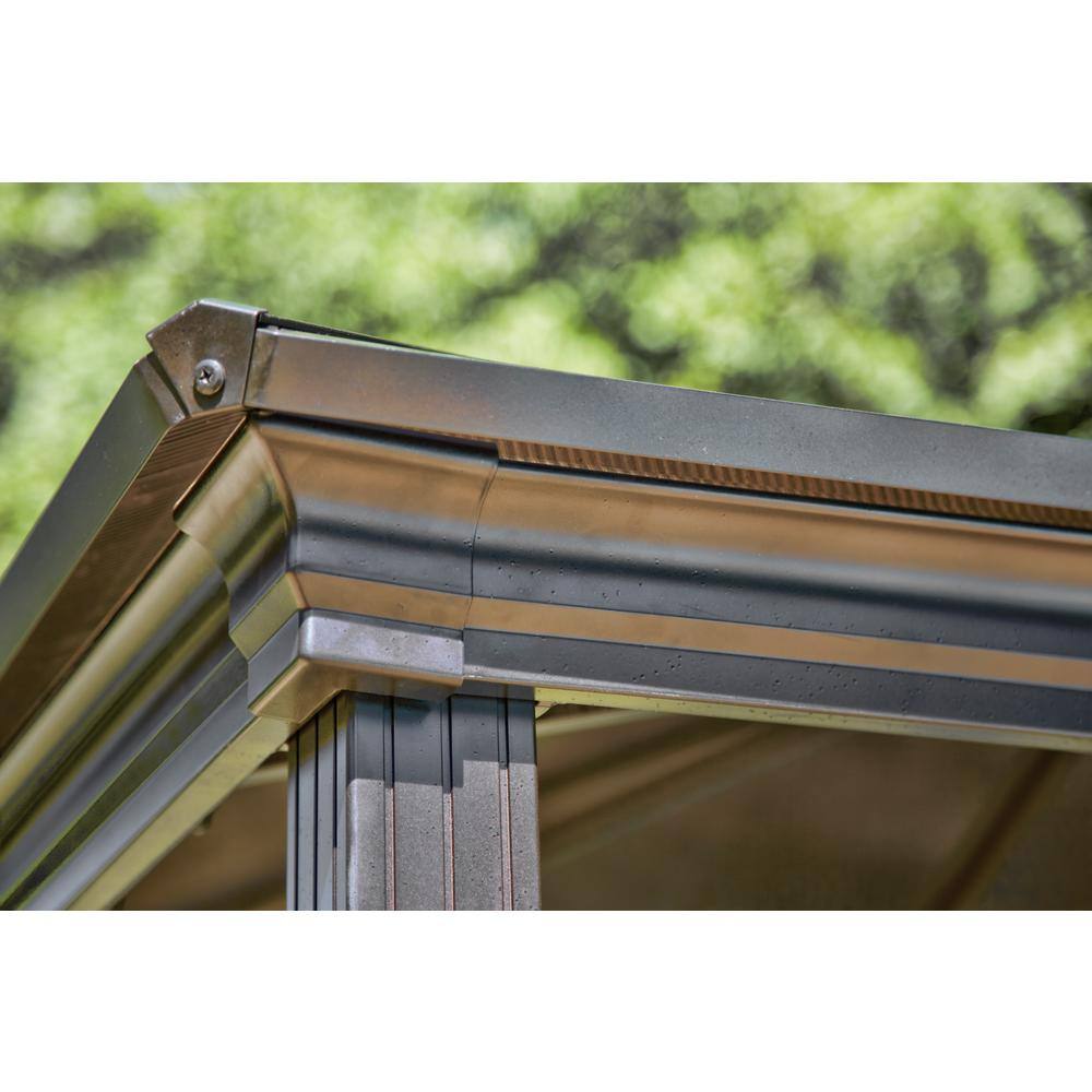 Gazebo Penguin 12 ft. x 14 ft. Brown Venus Gazebo with Metal Roof