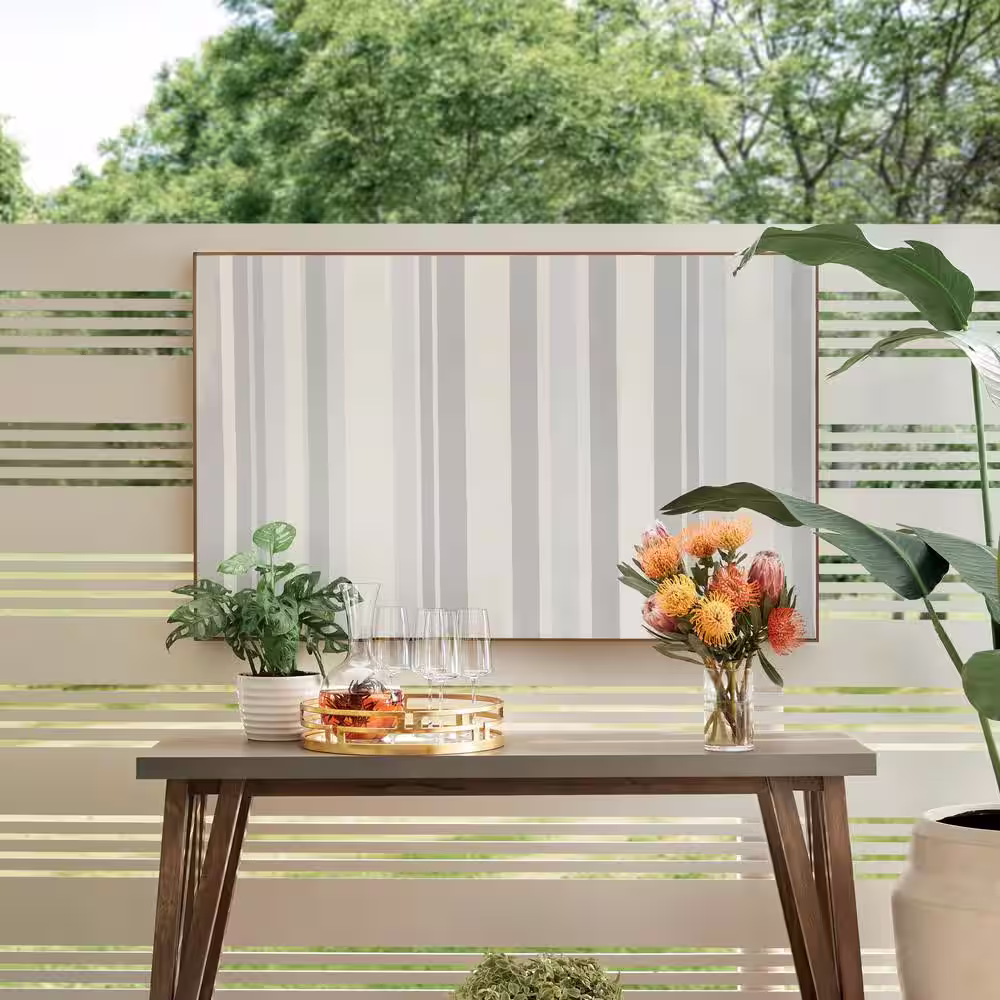 Alaterre Furniture Brookside 52 in. Light Gray/Brown Rectangle Wood Console Table with Concrete-Coating