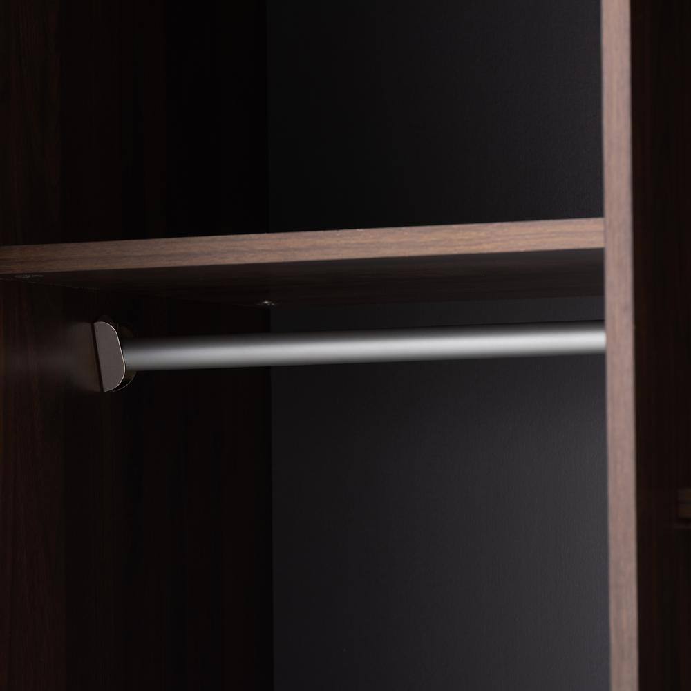 Baxton Studio Rikke 20 in. D x 32 in. W x 81 in. H Gray Wooden Freestanding Particle Board 7-Shelves Closet System