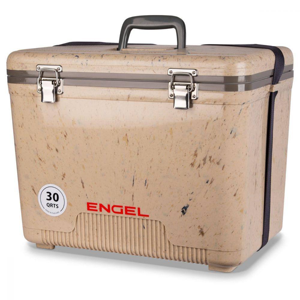 Engel 30 qt. 48-Can Leak Proof Compact Cooler and Drybox, Grassland Brown