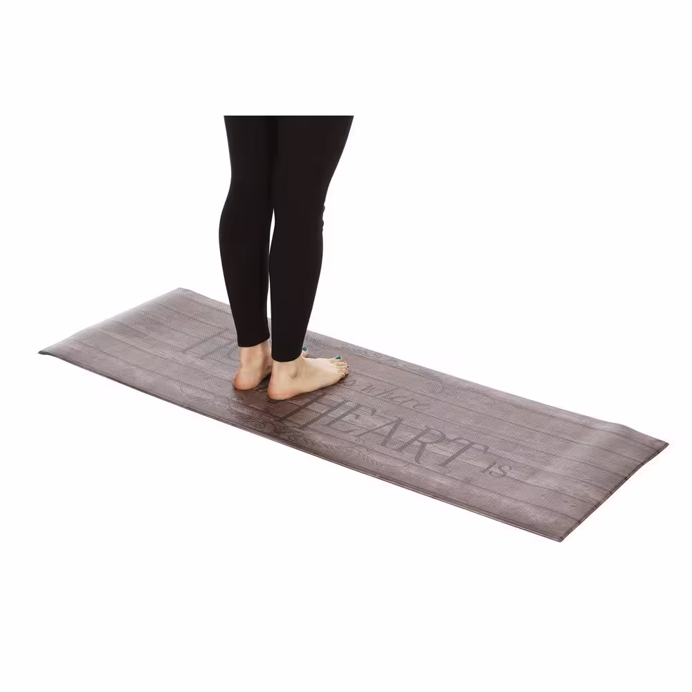 J&V TEXTILES Home Heartwood 55 in. x 19.6 in. Anti-Fatigue Kitchen Mat