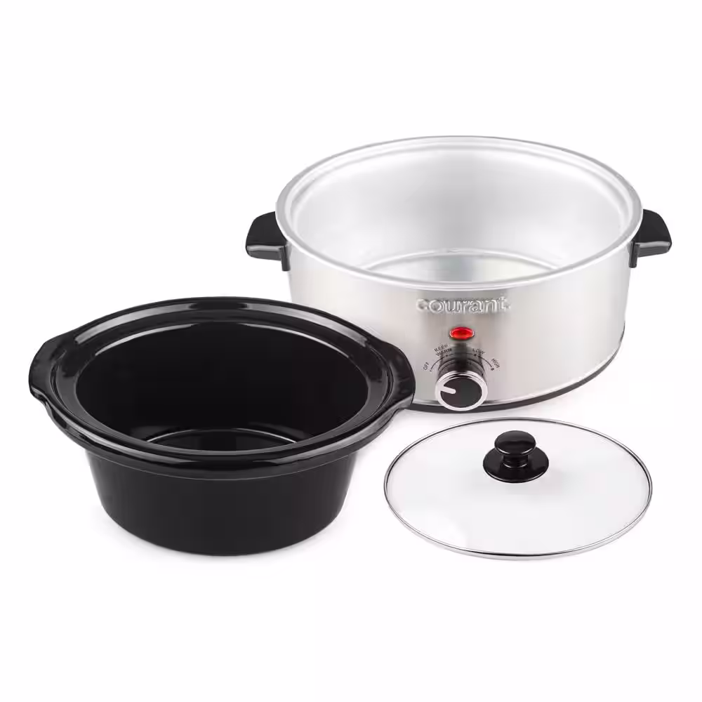 Courant 7.0 qt. Oval Slow Cooker, Stainless Steel