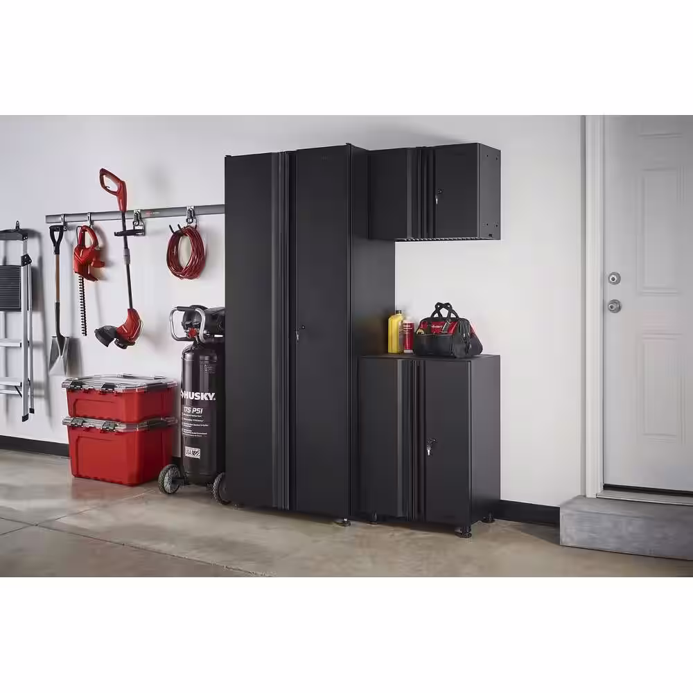 Husky 3-Piece Regular Duty Welded Steel Garage Storage System in Black