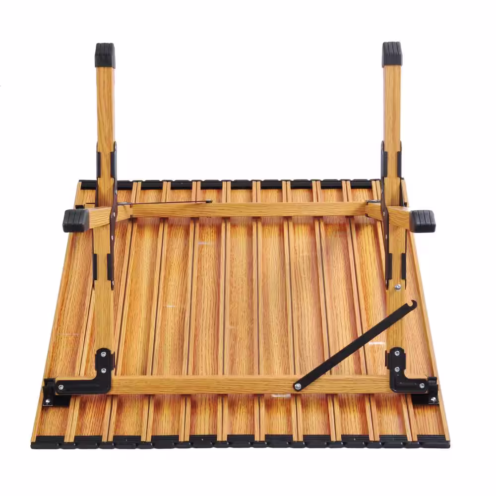 None Portable Aluminum Picnic Table with Folding Solid X-Shaped Frame