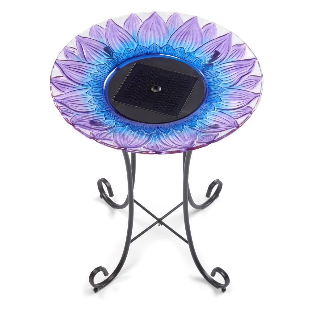 Smart Solar Bell Flower Glass Solar Birdbath