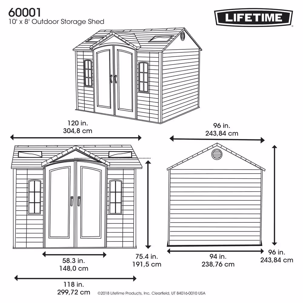 Lifetime 10 ft. x 8 ft. Resin Shed
