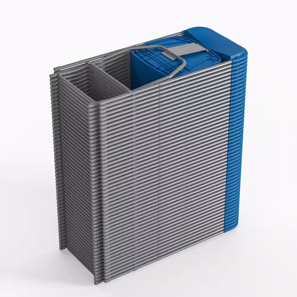 Carnegy Avenue Blue Plastic Seat with Metal Frame Folding Chair (Set of 2)