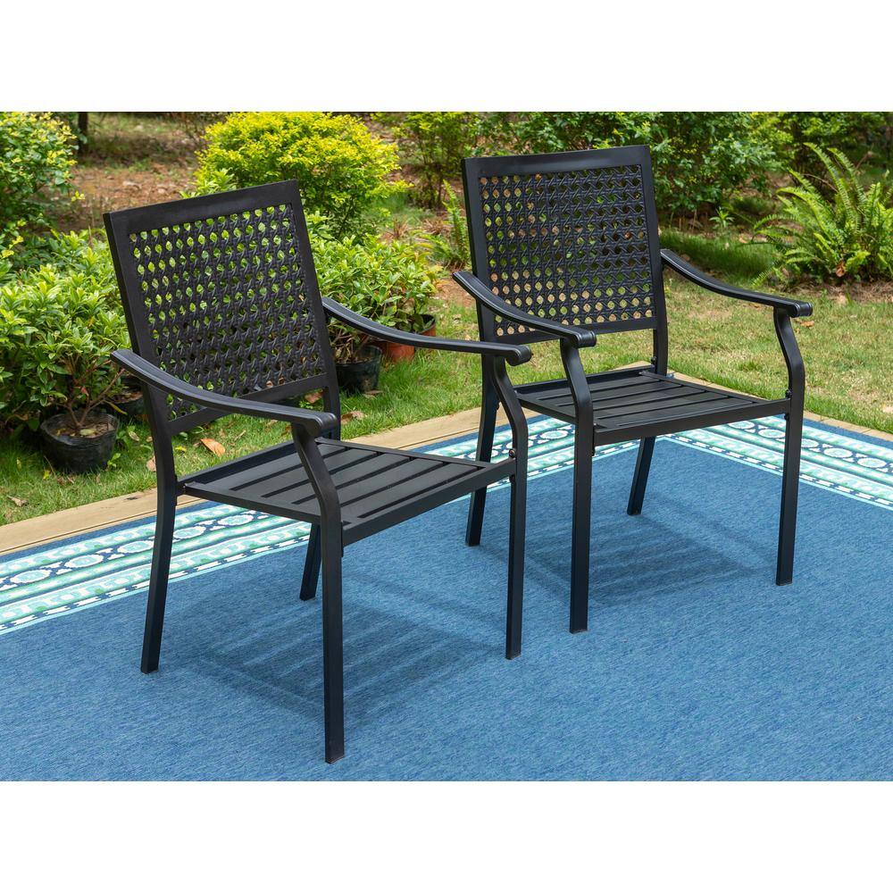None 7-Piece Metal Patio Outdoor Dining Sets Table with Umbrella Hole