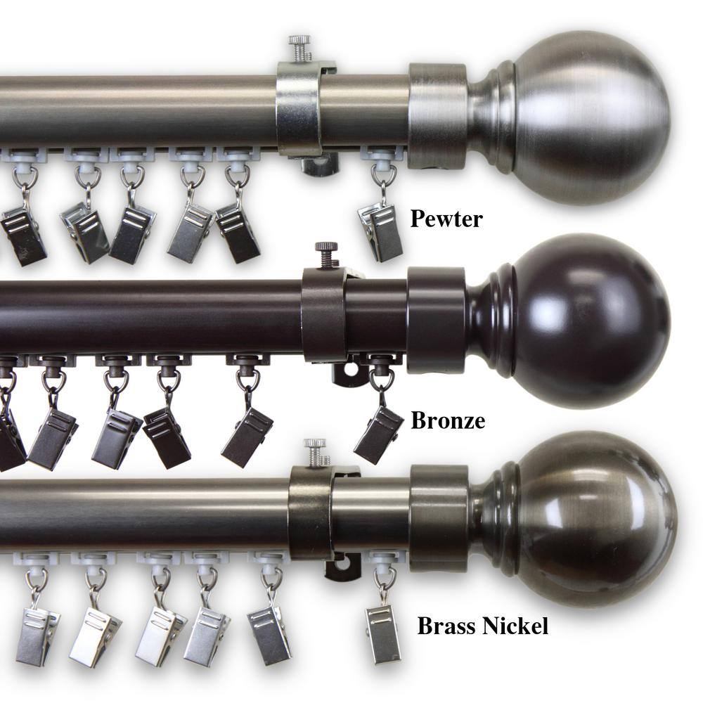 Rod Desyne Ball Traverse Rod 36 in. x 72 in. in Brass Nickel