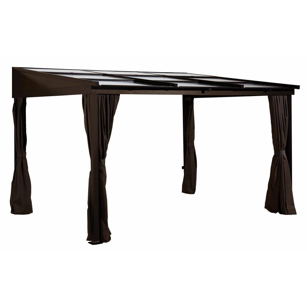 Sojag Sutton 10 ft. x 12 ft. Brown Wall Mounted Rustproof Aluminum Framed Gazebo