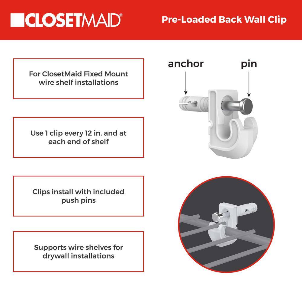 ClosetMaid ProPack Pre-Loaded Back Wall Clips (200-Piece)