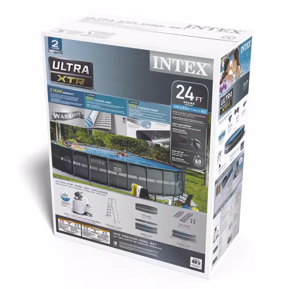 INTEX 24 ft. x 52 in. Ultra XTR Frame Round Swimming Pool Set with Sand Filter Pump