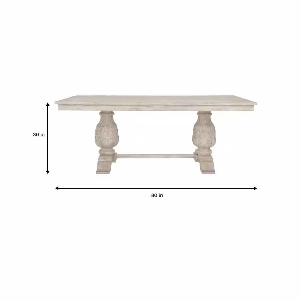 Home Decorators Collection Kingsley Sandblasted White Dining Table