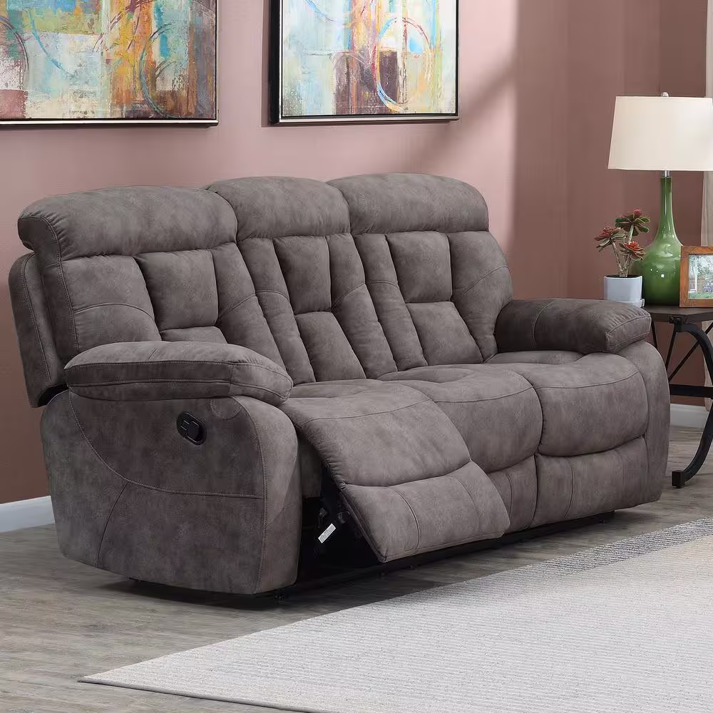 Steve Silver Bogata 87 in. W Mushroom Reclining Sofa