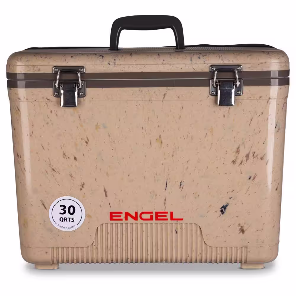 Engel 30 qt. Leak Proof Compact Lightweight Cooler and Drybox, Grassland in Brown (2-Pack)