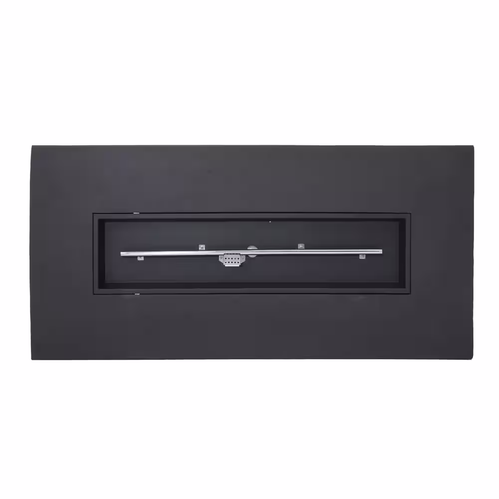 Noble House Mayfair Dark Gray Rectangular Stone Fire Pit (No Tank Holder)