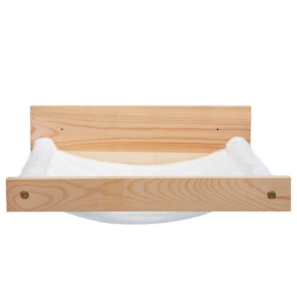 None Medium Wall-Mounted Wooden Cat Shelf
