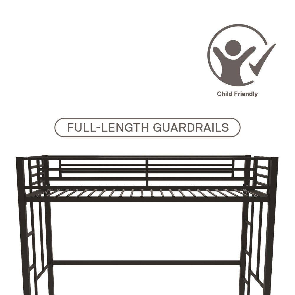 DHP Benjamin Twin Metal Loft Bed, Black