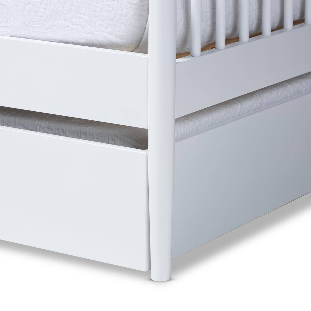 Baxton Studio Renata White Twin Daybed with Trundle