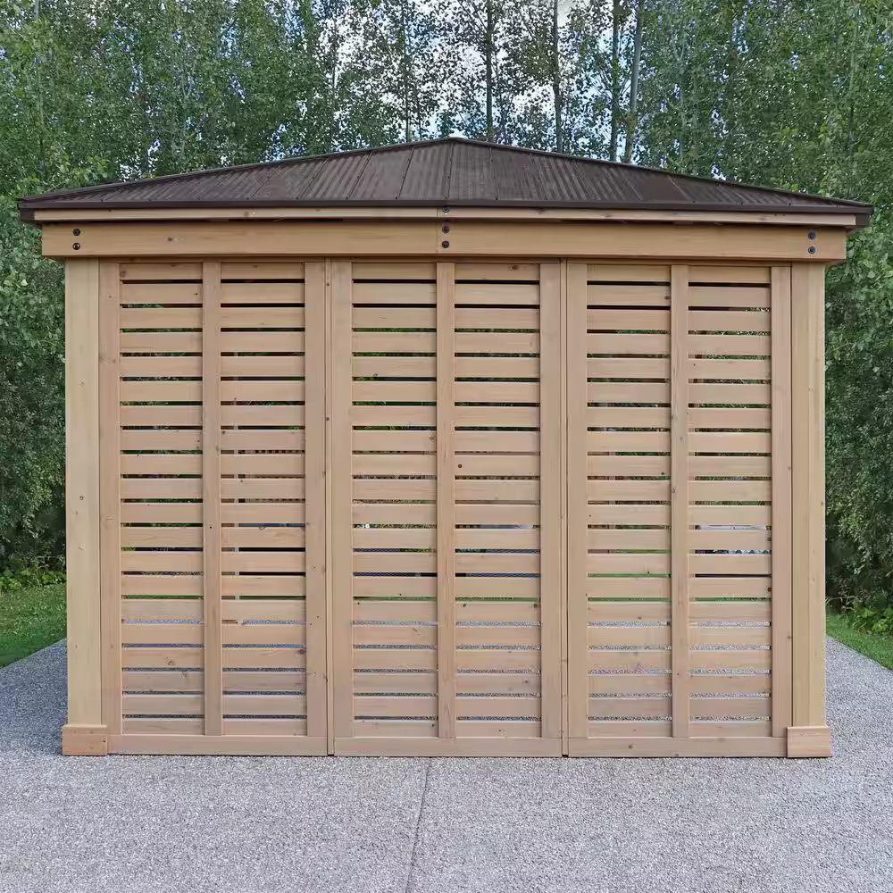 Yardistry 10 ft. Meridian Wood Privacy Wall