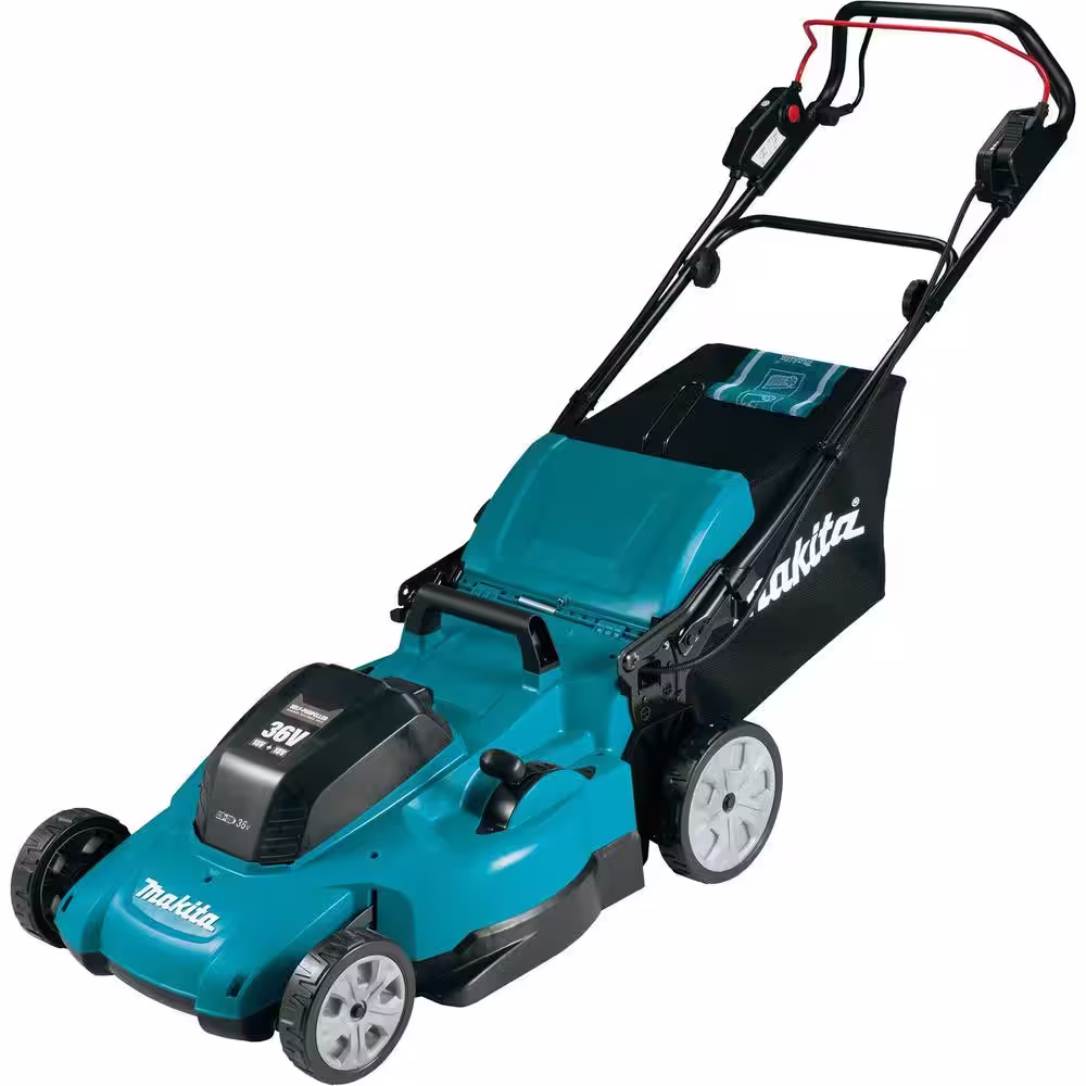 Makita 18-Volt X2 (36V) LXT Lithium-Ion Cordless 21 in. Walk Behind Lawn Mower Kit w/4 batteries (5.0Ah)